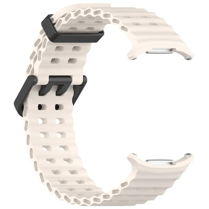 For Samsung Galaxy Watch Ultra 47mm / Ultra 2025 xDfind Ocean Hole Dual Buckle Silicone Watch Band(Starlight) by xDfind