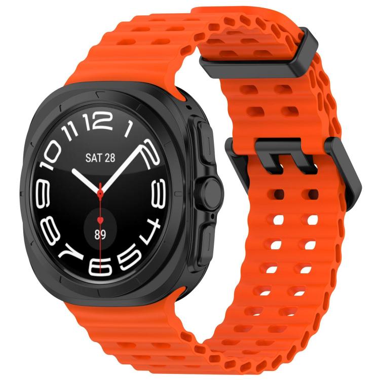 For Samsung Galaxy Watch Ultra 47mm / Ultra 2025 xDfind Ocean Hole Dual Buckle Silicone Watch Band(Orange) by xDfind