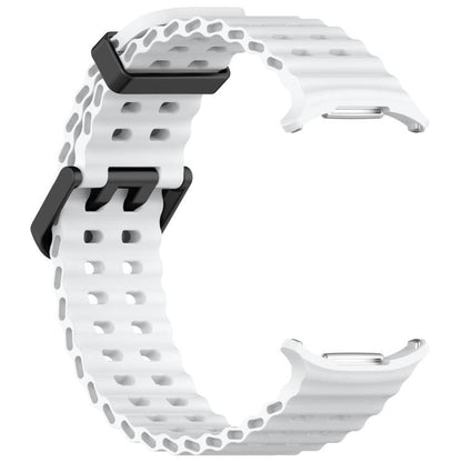 For Samsung Galaxy Watch Ultra 47mm / Ultra 2025 xDfind Ocean Hole Dual Buckle Silicone Watch Band(White) by xDfind