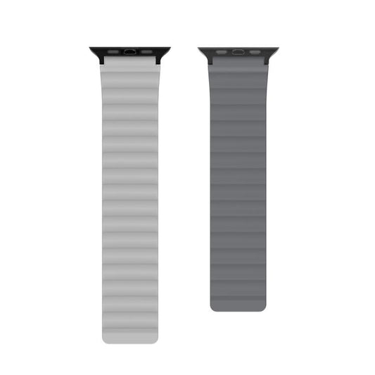 For Apple Watch 46mm / 49mm / 45mm / 44mm DUX DUCIS SD Series Double-Sided Blind Insert Silicone Magnetic Watch Strap(Dark Grey + Light Grey) by DUX DUCIS