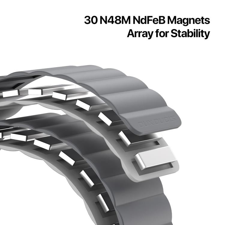 For Apple Watch 46mm / 49mm / 45mm / 44mm DUX DUCIS SD Series Double-Sided Blind Insert Silicone Magnetic Watch Strap(Dark Grey + Light Grey) by DUX DUCIS