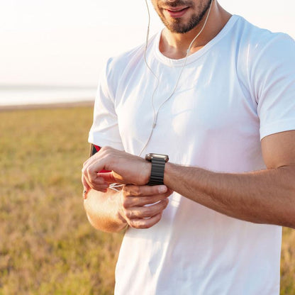 For Apple Watch 42mm / 41mm / 40mm / 38mm DUX DUCIS SD Series Double-Sided Blind Insert Silicone Magnetic Watch Strap(Black + Starlight) by DUX DUCIS