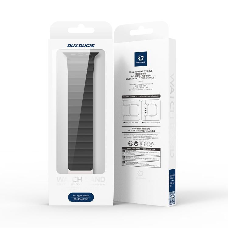 For Apple Watch 42mm / 41mm / 40mm / 38mm DUX DUCIS SD Series Double-Sided Blind Insert Silicone Magnetic Watch Strap(Black + Starlight) by DUX DUCIS