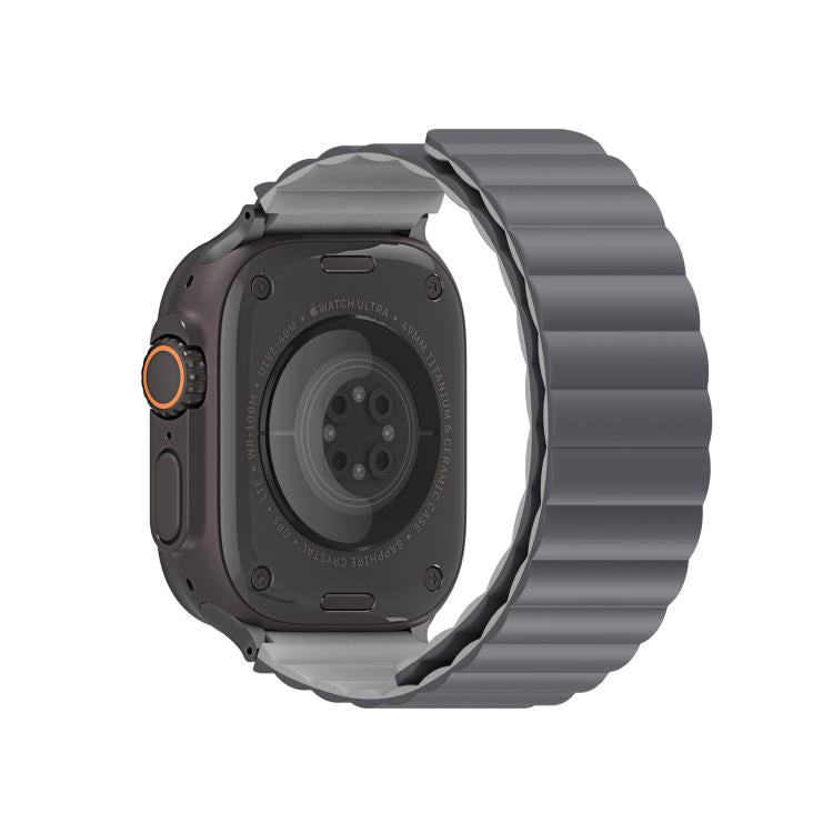 For Apple Watch 42mm / 41mm / 40mm / 38mm DUX DUCIS SD Series Double-Sided Blind Insert Silicone Magnetic Watch Strap(Dark Grey + Light Grey) by DUX DUCIS