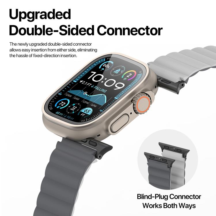 For Apple Watch 42mm / 41mm / 40mm / 38mm DUX DUCIS SD Series Double-Sided Blind Insert Silicone Magnetic Watch Strap(Dark Grey + Light Grey) by DUX DUCIS