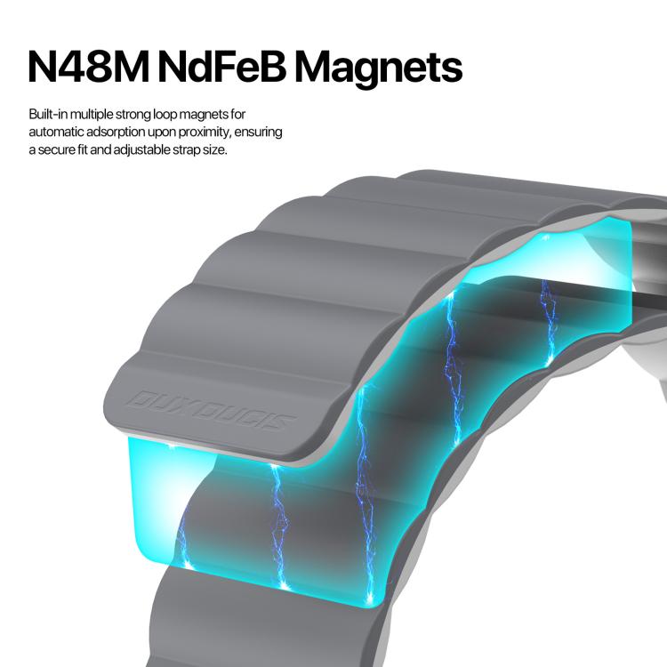 For Apple Watch 42mm / 41mm / 40mm / 38mm DUX DUCIS SD Series Double-Sided Blind Insert Silicone Magnetic Watch Strap(Dark Grey + Light Grey) by DUX DUCIS