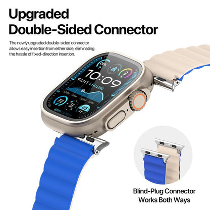 For Apple Watch 42mm / 41mm / 40mm / 38mm DUX DUCIS SD Series Double-Sided Blind Insert Silicone Magnetic Watch Strap(Klein Blue + Beige) by DUX DUCIS