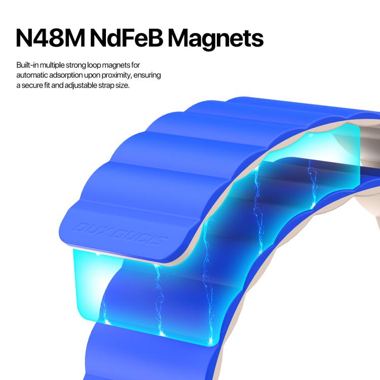 For Apple Watch 42mm / 41mm / 40mm / 38mm DUX DUCIS SD Series Double-Sided Blind Insert Silicone Magnetic Watch Strap(Klein Blue + Beige) by DUX DUCIS