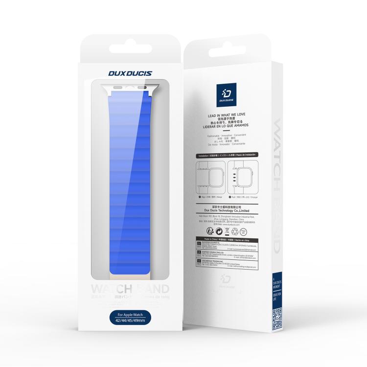 For Apple Watch 42mm / 41mm / 40mm / 38mm DUX DUCIS SD Series Double-Sided Blind Insert Silicone Magnetic Watch Strap(Klein Blue + Beige) by DUX DUCIS
