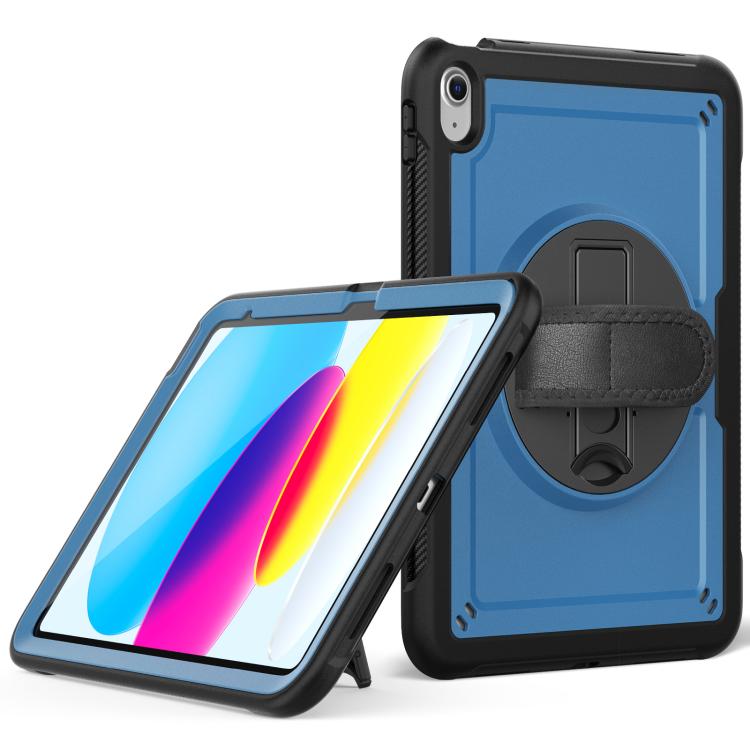 For iPad 2025 / 2022 Honeycomb Hand Grip Turntable Stand Tablet Case(Navy Blue) by bashfashion