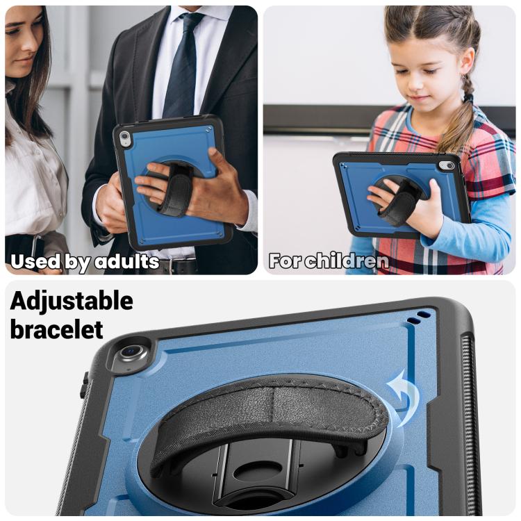 For iPad 2025 / 2022 Honeycomb Hand Grip Turntable Stand Tablet Case(Navy Blue) by bashfashion