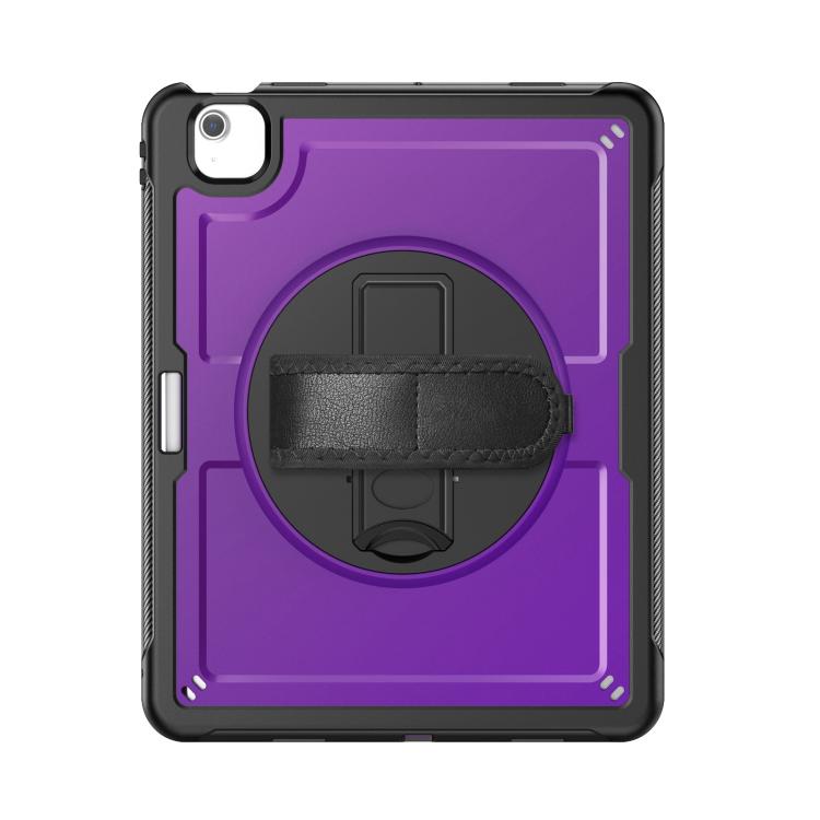 For iPad Air 13 2025 / 2024 Honeycomb Hand Grip Turntable Stand Tablet Case(Purple) by bashfashion