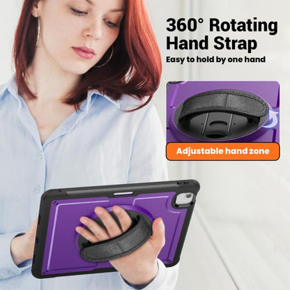 For iPad Air 13 2025 / 2024 Honeycomb Hand Grip Turntable Stand Tablet Case(Purple) by bashfashion