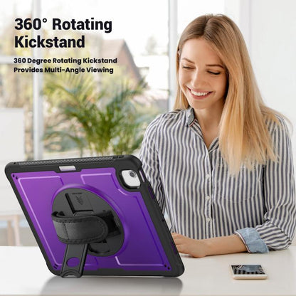 For iPad Air 13 2025 / 2024 Honeycomb Hand Grip Turntable Stand Tablet Case(Purple) by bashfashion