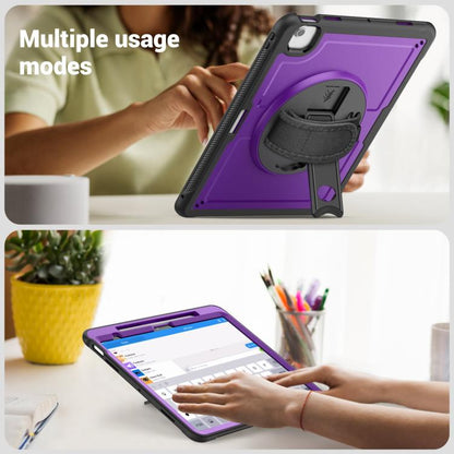 For iPad Air 13 2025 / 2024 Honeycomb Hand Grip Turntable Stand Tablet Case(Purple) by bashfashion