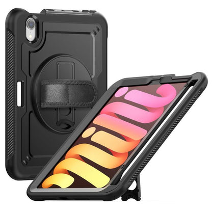 For iPad mini 2024 / mini 6 Honeycomb Hand Grip Turntable Stand Tablet Case(Black) by bashfashion