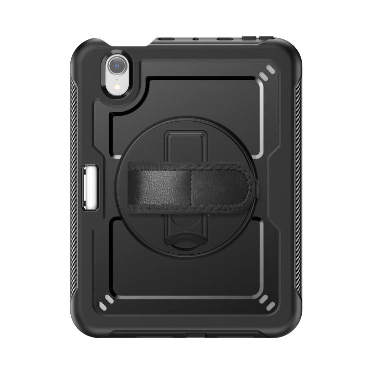 For iPad mini 2024 / mini 6 Honeycomb Hand Grip Turntable Stand Tablet Case(Black) by bashfashion