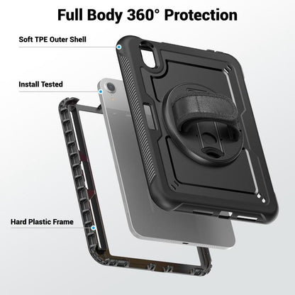 For iPad mini 2024 / mini 6 Honeycomb Hand Grip Turntable Stand Tablet Case(Black) by bashfashion