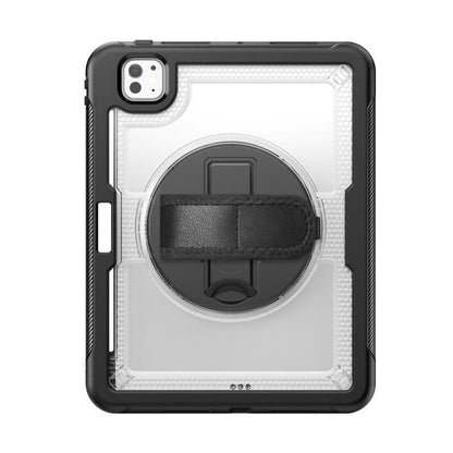 For iPad Pro 11 2025 / 2024 Honeycomb Hand Grip Turntable Stand Tablet Case(Transparent) by bashfashion
