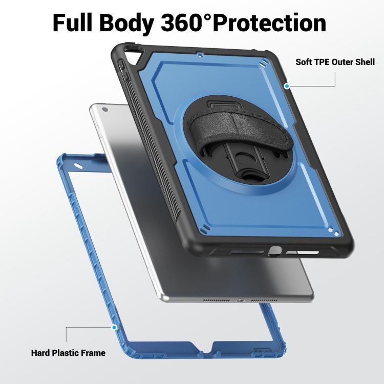 For iPad 10.2 2021 / 2020 / 10.5 2019 Honeycomb Hand Grip Turntable Stand Tablet Case(Navy Blue) by bashfashion