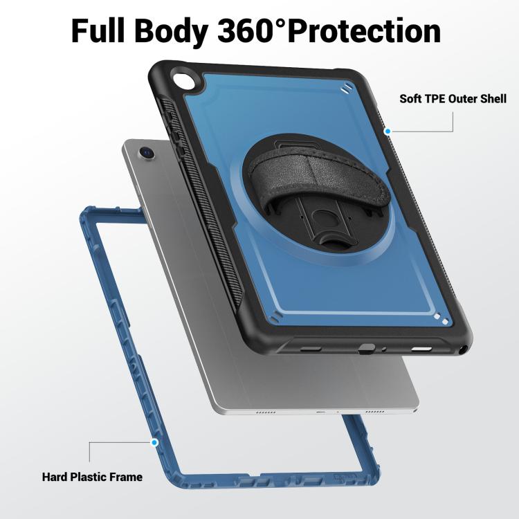 For Samsung Galaxy Tab A11+ / A9+ Honeycomb Hand Grip Turntable Stand Tablet Case(Navy Blue) by bashfashion