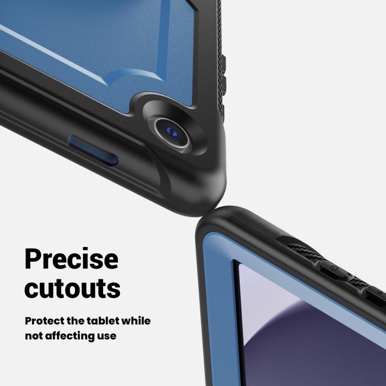 For Samsung Galaxy Tab A11+ / A9+ Honeycomb Hand Grip Turntable Stand Tablet Case(Navy Blue) by bashfashion