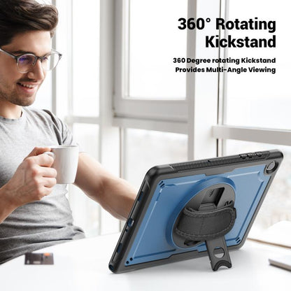 For Samsung Galaxy Tab A11+ / A9+ Honeycomb Hand Grip Turntable Stand Tablet Case(Navy Blue) by bashfashion