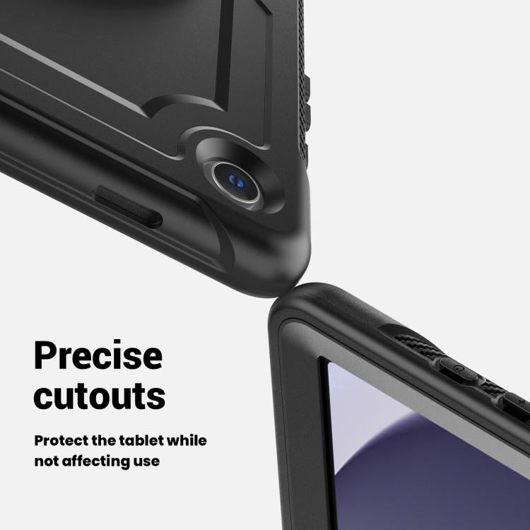 For Samsung Galaxy Tab A11 / A9 Honeycomb Hand Grip Turntable Stand Tablet Case(Black) by bashfashion