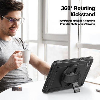 For Samsung Galaxy Tab A11 / A9 Honeycomb Hand Grip Turntable Stand Tablet Case(Black) by bashfashion