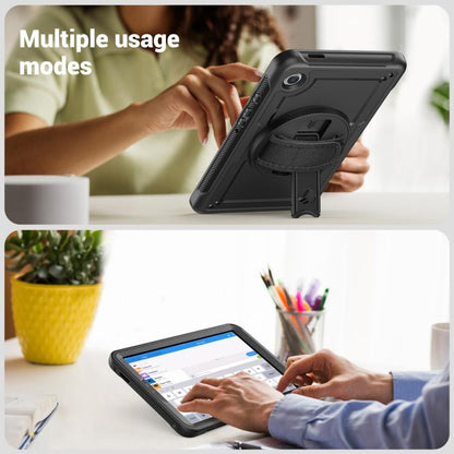 For Samsung Galaxy Tab A11 / A9 Honeycomb Hand Grip Turntable Stand Tablet Case(Black) by bashfashion