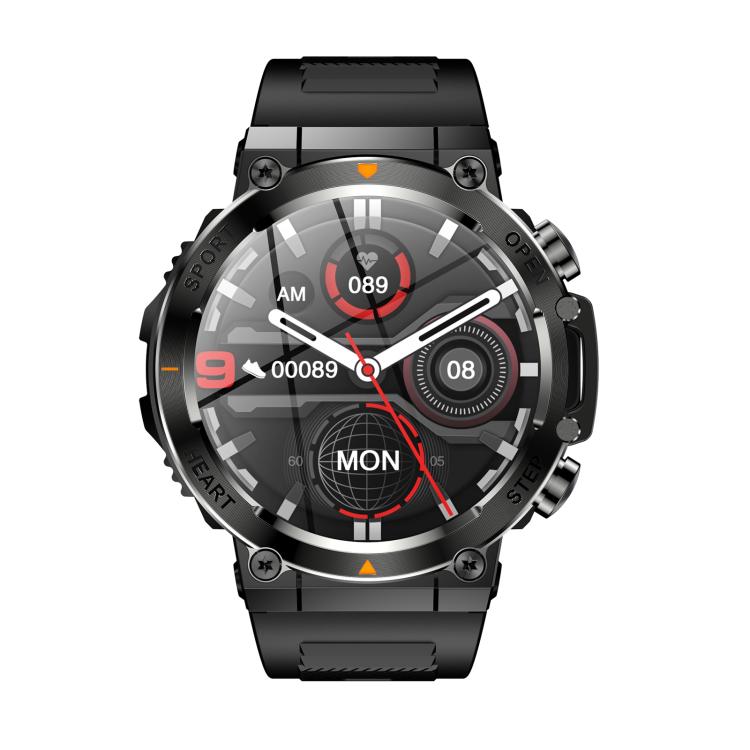 AK61 BT Call Smart Watch, Support Blood Pressure / Heart Rate / Sports Health Monitoring Fitness Tracker(Black Silicone) by bashfashion