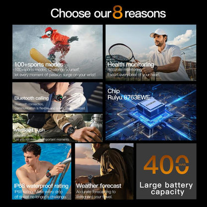 AK61 BT Call Smart Watch, Support Blood Pressure / Heart Rate / Sports Health Monitoring Fitness Tracker(Black Steel) by bashfashion