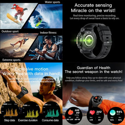 AK61 BT Call Smart Watch, Support Blood Pressure / Heart Rate / Sports Health Monitoring Fitness Tracker(Black Steel) by bashfashion