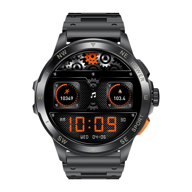 AK77 BT Call Smart Watch, Support Blood Oxygen / Blood Pressure / Heart Rate / Sports Health Monitoring Fitness Tracker(Black Steel) by bashfashion