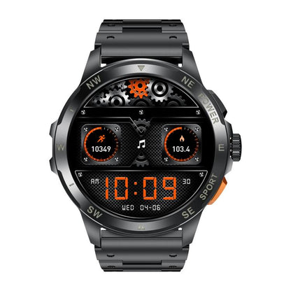 AK77 BT Call Smart Watch, Support Blood Oxygen / Blood Pressure / Heart Rate / Sports Health Monitoring Fitness Tracker(Black Steel) by bashfashion