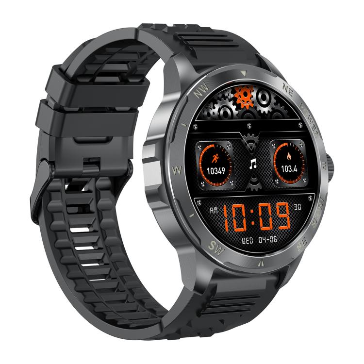 AK77 BT Call Smart Watch, Support Blood Oxygen / Blood Pressure / Heart Rate / Sports Health Monitoring Fitness Tracker(Black Silicone) by bashfashion