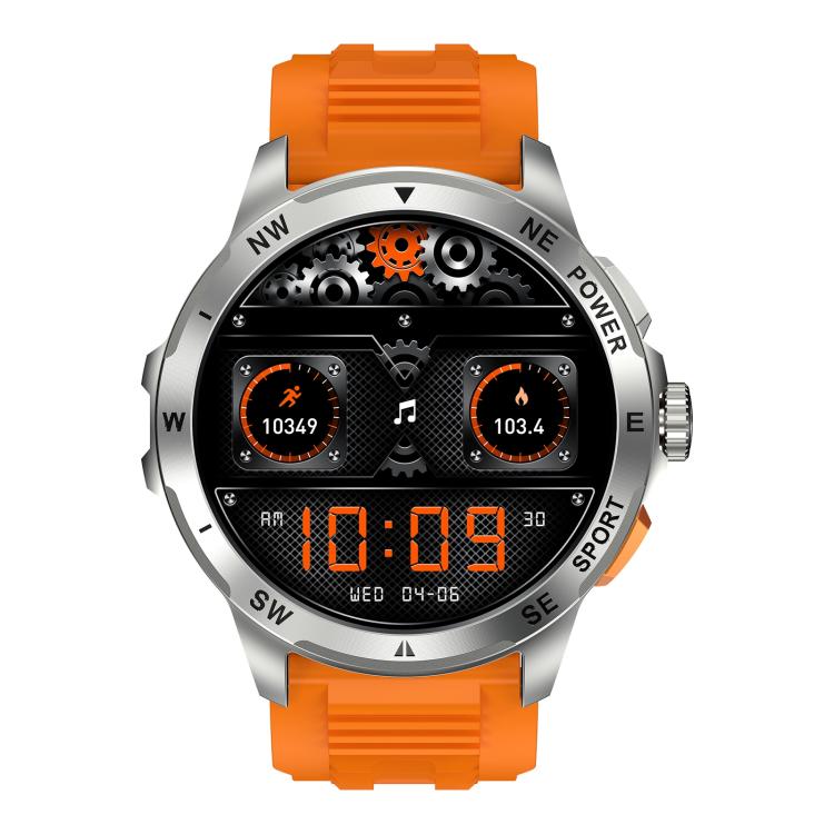 AK77 BT Call Smart Watch, Support Blood Oxygen / Blood Pressure / Heart Rate / Sports Health Monitoring Fitness Tracker(Orange Silicone) by bashfashion