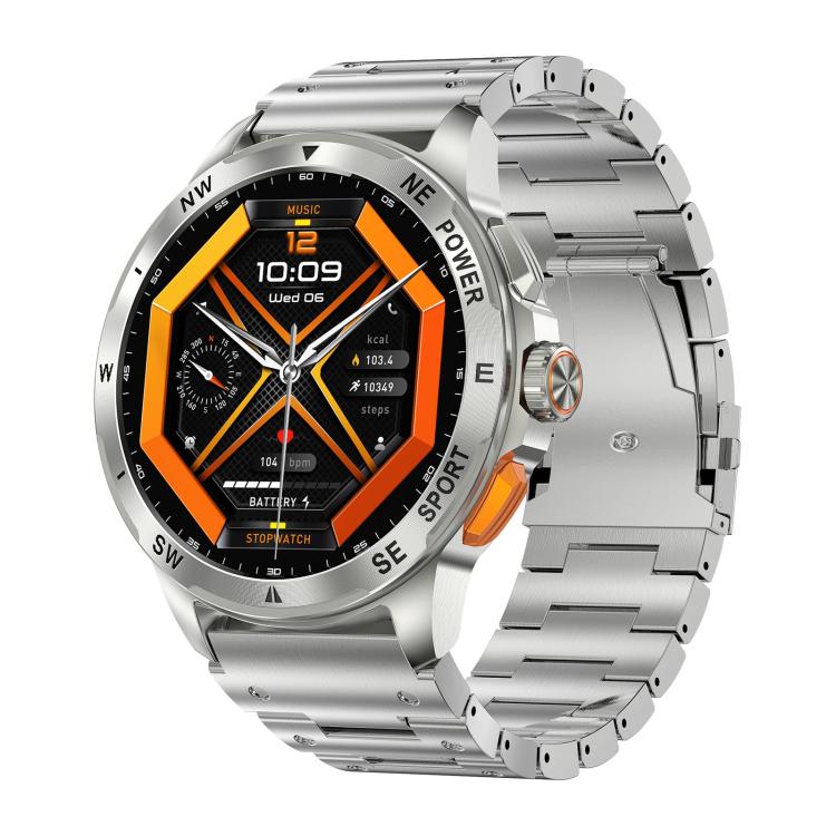 AK77 BT Call Smart Watch, Support Blood Oxygen / Blood Pressure / Heart Rate / Sports Health Monitoring Fitness Tracker(Silver Steel) by bashfashion