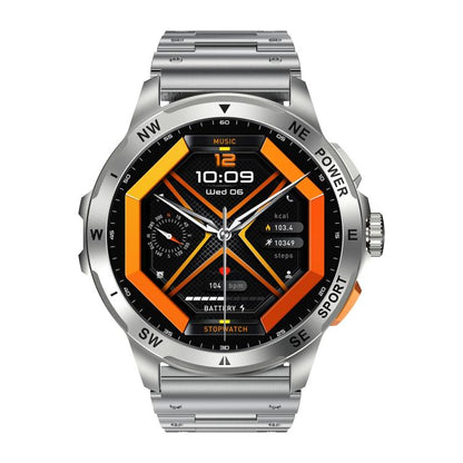 AK77 BT Call Smart Watch, Support Blood Oxygen / Blood Pressure / Heart Rate / Sports Health Monitoring Fitness Tracker(Silver Steel) by bashfashion