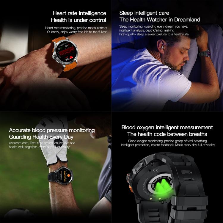 AK77 BT Call Smart Watch, Support Blood Oxygen / Blood Pressure / Heart Rate / Sports Health Monitoring Fitness Tracker(Silver Steel) by bashfashion