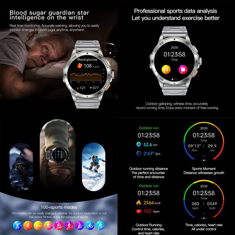 AK77 BT Call Smart Watch, Support Blood Oxygen / Blood Pressure / Heart Rate / Sports Health Monitoring Fitness Tracker(Black Silicone) by bashfashion