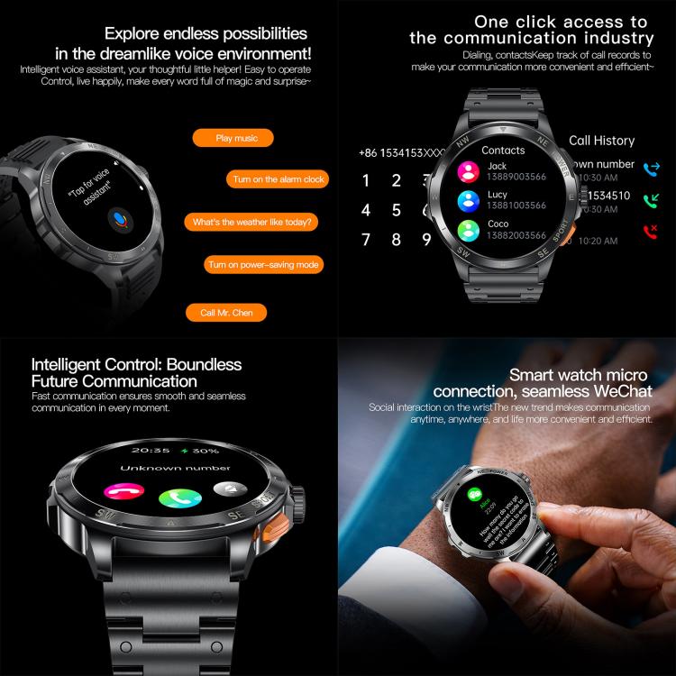 AK77 BT Call Smart Watch, Support Blood Oxygen / Blood Pressure / Heart Rate / Sports Health Monitoring Fitness Tracker(Orange Silicone) by bashfashion