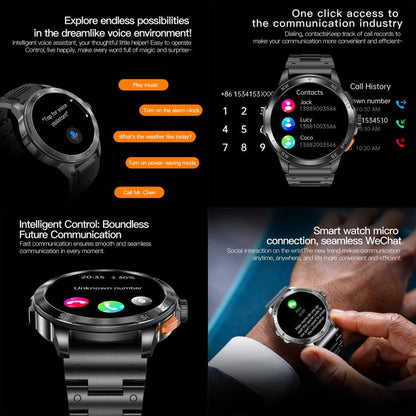 AK77 BT Call Smart Watch, Support Blood Oxygen / Blood Pressure / Heart Rate / Sports Health Monitoring Fitness Tracker(Black Silicone) by bashfashion