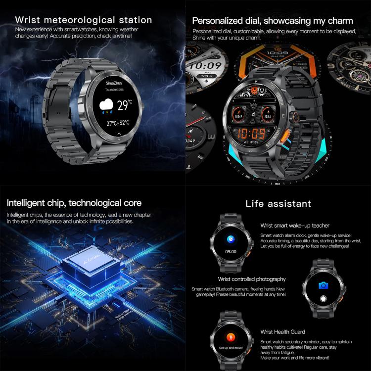 AK77 BT Call Smart Watch, Support Blood Oxygen / Blood Pressure / Heart Rate / Sports Health Monitoring Fitness Tracker(Black Silicone) by bashfashion