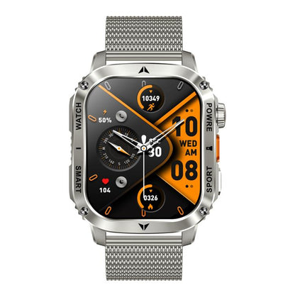 AK80 BT Call Smart Watch, Support Blood Oxygen / Blood Pressure / Heart Rate / Sports Health Monitoring Fitness Tracker(Silver Mesh Steel) by bashfashion