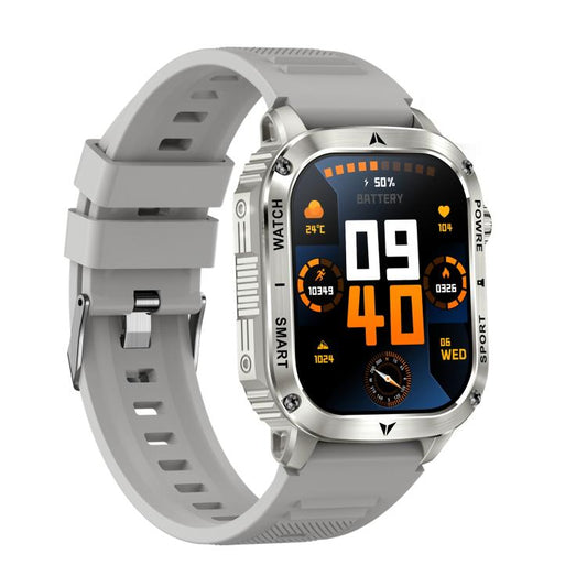 AK80 BT Call Smart Watch, Support Blood Oxygen / Blood Pressure / Heart Rate / Sports Health Monitoring Fitness Tracker(Grey Silicone) by bashfashion