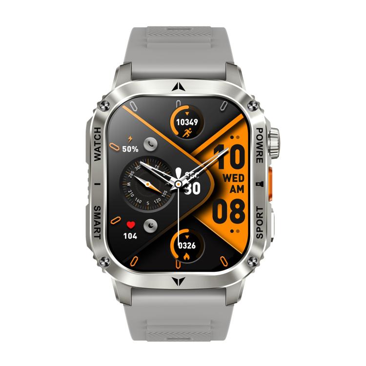 AK80 BT Call Smart Watch, Support Blood Oxygen / Blood Pressure / Heart Rate / Sports Health Monitoring Fitness Tracker(Grey Silicone) by bashfashion