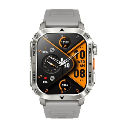 AK80 BT Call Smart Watch, Support Blood Oxygen / Blood Pressure / Heart Rate / Sports Health Monitoring Fitness Tracker(Grey Silicone) by bashfashion