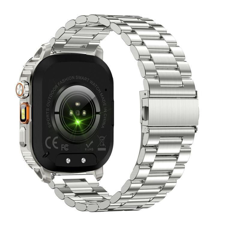 AK80 BT Call Smart Watch, Support Blood Oxygen / Blood Pressure / Heart Rate / Sports Health Monitoring Fitness Tracker(Silver 3-Bead Steel) by bashfashion