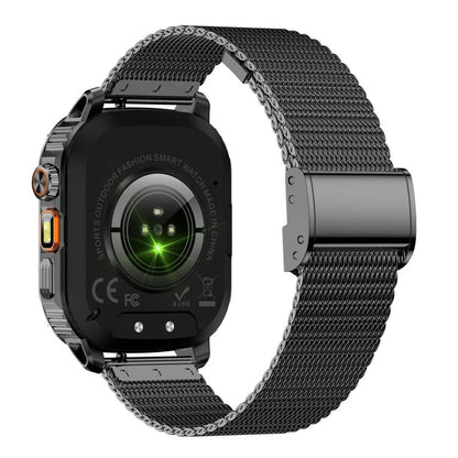 AK80 BT Call Smart Watch, Support Blood Oxygen / Blood Pressure / Heart Rate / Sports Health Monitoring Fitness Tracker(Black Mesh Steel) by bashfashion